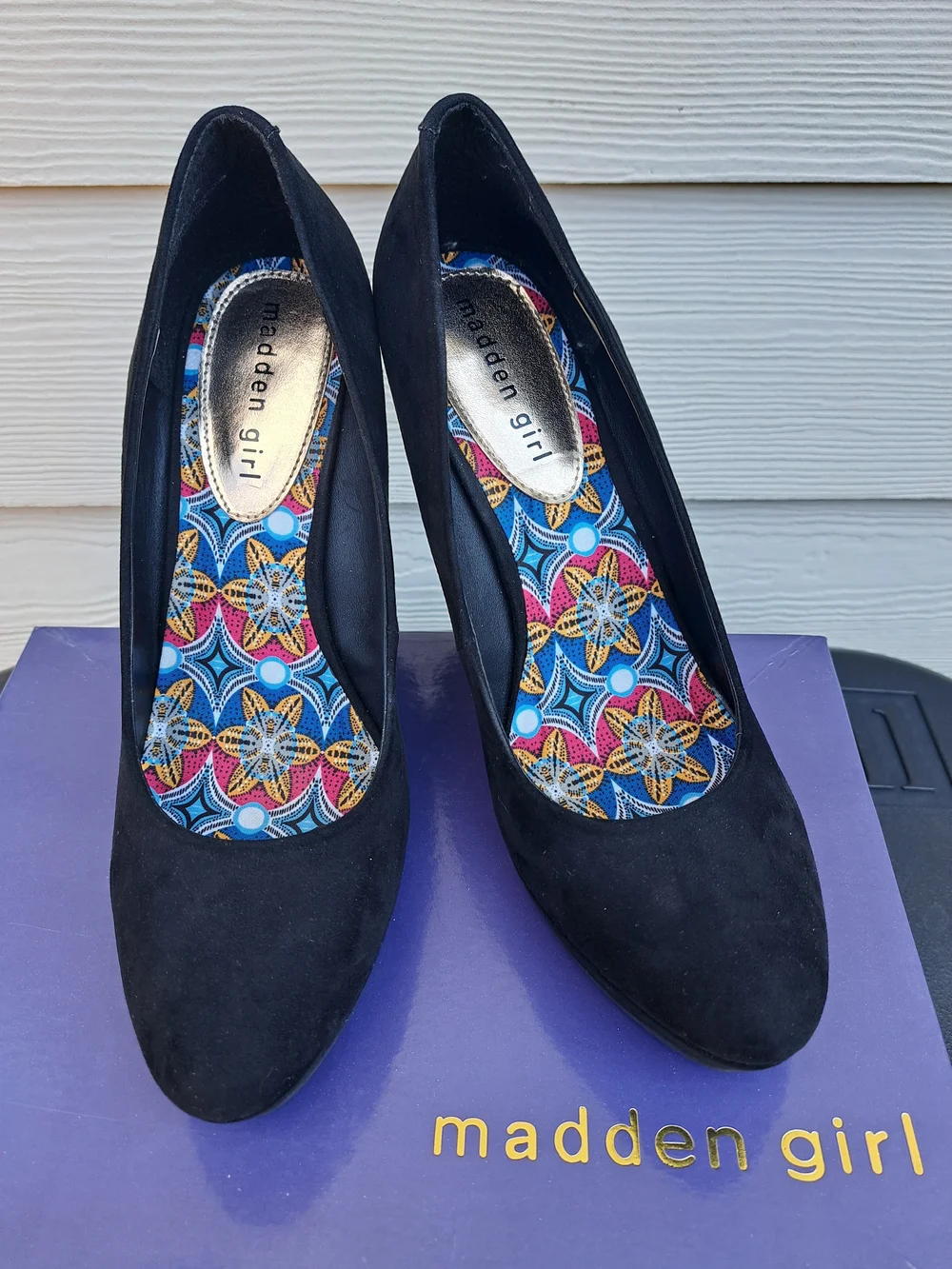 Madden Girl Black Suede Wedge Heels